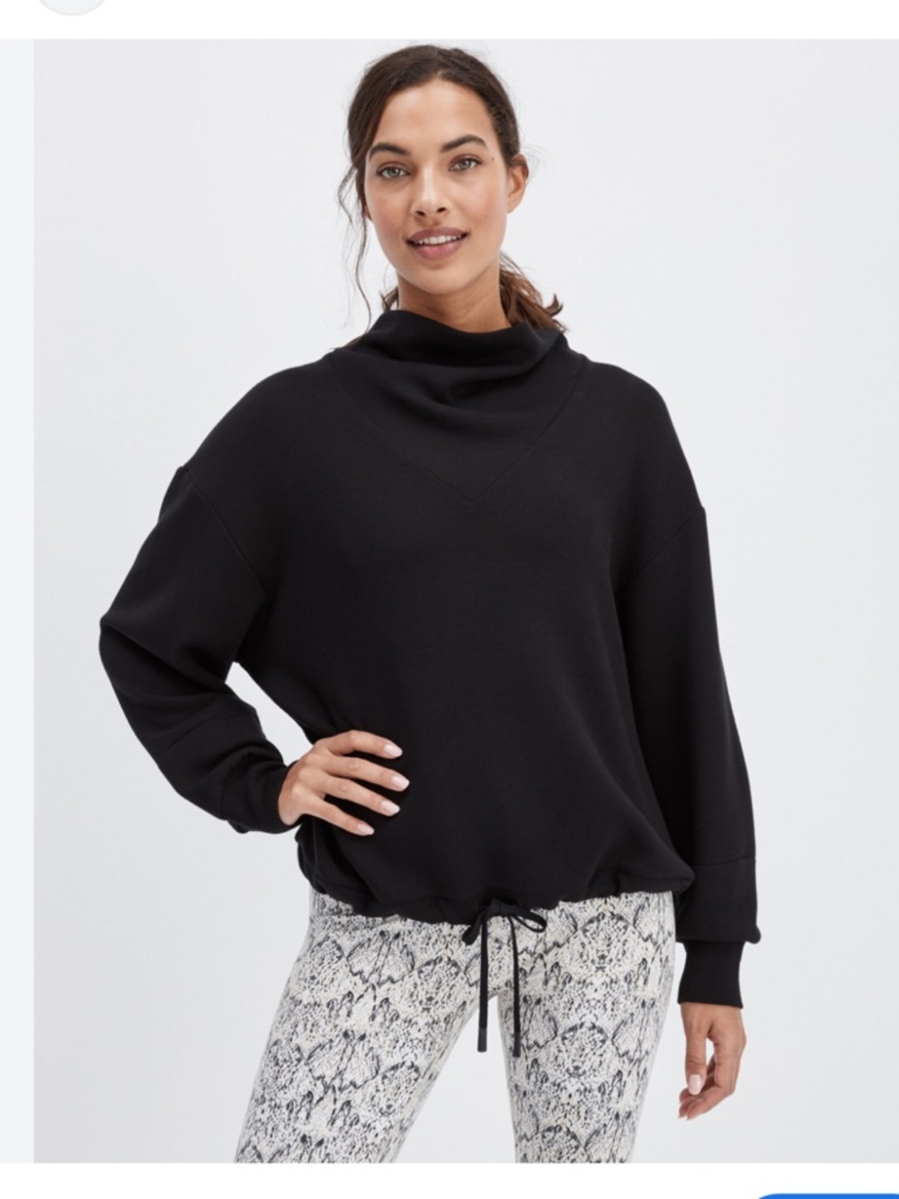 Varely S Relaxed Black Funnel Neck Women’s Sweater
